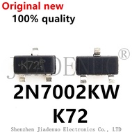 (10pcs)100% original New 2N7002KW 2N7002W printing silk K72 SOT-323 Chipset