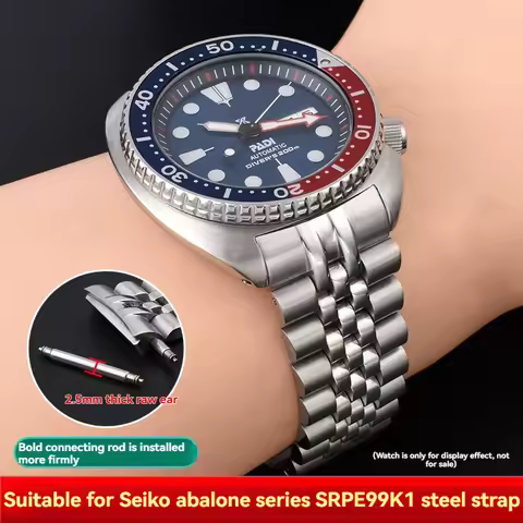 Stainless Steel Jubilee Watch Band for Seiko SRPA21/SRP777/SRPC25/SRP773 - Curved End Solid Metal Br