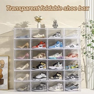 Full Transparent Shoes Box Magnetic Shoes Box Stackable Shoes Box Kotak Kasut Shoes Organizer Plasti