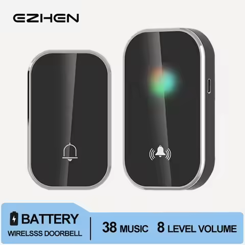 EZHEN Battery Operated Wireless Door Bell 300M Long Range Home Chime Kit 38 Melodies 8 Volume Levels