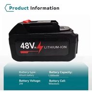 21V Rechargeable Lithium Battery 48VF 12000mAh Battery High Capacity Power Tool Replacement Battery