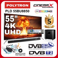 UHD 4k Led tv Polytron PLD 55BU8850 55 inch sound bar