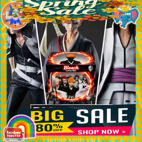 Bleach Mystery Blind Box Ichigo Kurosaki Rukia Byakuya Figures Keychain Badge Sticker Acrylic Stand 