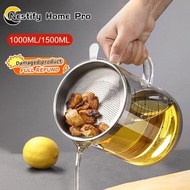 Stainless Steel Oil Filter Large Capacity Oil Jug Oil Bottle With Lid Oil Cooking Oil Filter Jug 1L