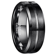 BONLAVIE Tungsten Carbide Ring Men Women Wedding Band Engagement Ring 8mm Comfort Fit Engraved ‘I Love You’ Size 6-14