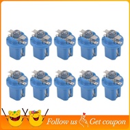 10Pcs LED Bulb Meter Dash B8-5D T5 Lamp with Holder Blue Tuning Auto Car Light