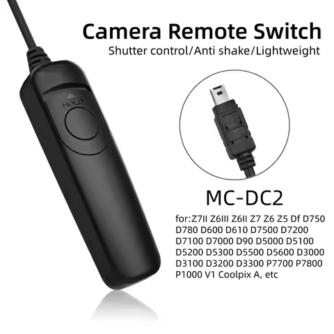 MC-DC2 Wired Camera Remote Switch Shutter Release for Nikon D5600 D3000 D3100 D3200 D3300 P7700 P780