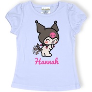 Embroidery Kuromi Custom Birthday Embroidery Tshirt, Birthday Tshirt Kids Custom Tshirt Girl Embroid