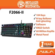 AULA F2066-II Wired Mechanical Gaming Keyboard 104 Keys KRGD Switch 60 Million Keylife N-key Rollove