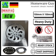 (ALENO 15CM x 15CM) Stainless Steel Heavy Duty Anti Cockroach Floor Cover Floor Trap Floor Drain Cov