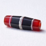 早期鑲蝕西亞古珠紅玉髓三色線珠天珠