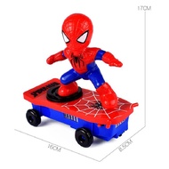 Spiderman Automatic Flip Rotation Skateboard Acousto-optic Car Electric Music Toy Stunt Scooters Christmas Gift