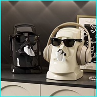 Creative tissue box with headphone stand for living room Desktop storage box glasses headphone shelf