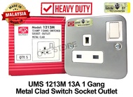 UMS 1213M 13A 1 Gang Metal Clad Switch Socket Outlet (sirim)