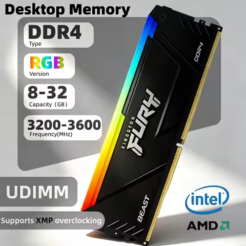 Kingston Fury Beast DDR4 RGB Lighting RAM 8GB/16GB/32GB 3200MT/s 3600MT/s Computer Memory Intel XMP 