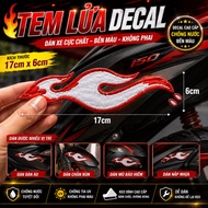 Set of 2 Fire Stickers for motorbikes, electric vehicles, laptops, helmets, 3D embossed stickers, wa