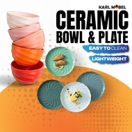 Ceramic Bowl Set Plate Set Creative Gradient Rice Bowl Gift Set Household Wedding Soup Bowl Plate