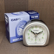 [TimeYourTime] Casio Clock TQ-148-8D Traveler Small Size White Black Analog Beeper Sound Alarm Table Clock TQ-148-8 TQ-148