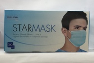 Starmask หน้ากากอนามัย สีฟ้า 50ชิ้น BFE&gt;98% มาตรฐานNelson lab
