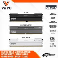 KLEVV BOLT V 6000 / 6400 / CL30 / CL32 / CL28 DDR5 32 GB (2X16GB) / 64GB (2x32GB) BLACK OR White DES