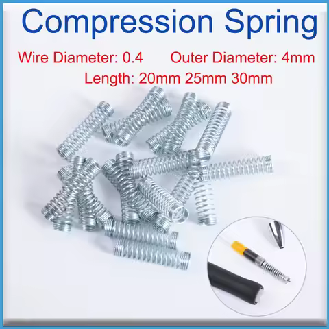 10/20/50pcs Ballpoint Pen Core Compression Spring Return Precision Small Spring Wire Diameter 0.4mm
