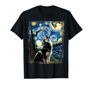 Siberian Husky Dog Art Van Gogh Starry Night Siberian Husky T-Shirt
