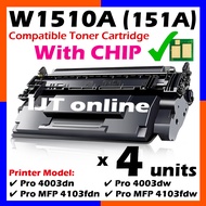 4x Compatible to HP 151A HP151A W1510A Laserjet Pro M4003dn M4003dw 4003dn 4300dw Pro MFP 4103fdn 41