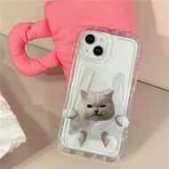 Cute Cat and Dog Airbag Case for Samsung A14 A13 A12 A04S A03S A52 A51 A71 A34 A50 A50S A02s A22 A32 A23 A54 A11 Shockproof Camera Soft Silicone Protect Phone Case