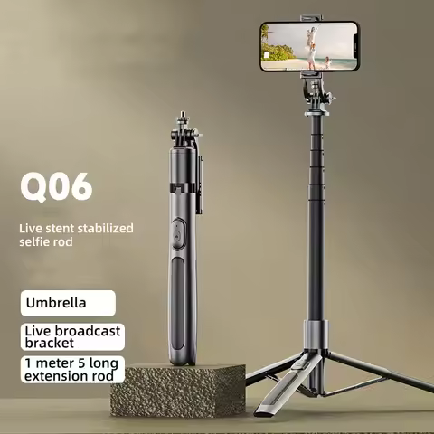 Q06 Stand For Live Streaming Lengthened Aluminum Alloy Bluetooth Selfie Stick Integrated Multifuncti