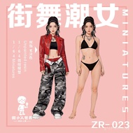 ZR-23 Street dance trendy girl1/64Or1/43Proportion Doll Hand-Made Landscaping Miniature resin white 