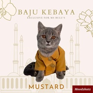 [Ready Stock Raya 2023] Baju Raya ,  Baju Kebaya Kucing  + Kain Batik (Mustard)