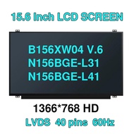 15.6" Slim Laptop LCD Screen B156XW04 V.5 V5 B156XW04 V.6 LTN156AT20 LTN156AT30 N156BGE-L31 N156BGE-