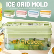 Ice lattice mold household commercial ice box artifact ice cube storage box silicone ice lattice frozen quick freezer ice box