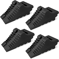 ROBLOCK Solid Rubber Wheel Chocks 4 Pack Heavy Duty Trailer Chock - Black, 8.6" Long x 3.7 Wide x 4.