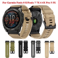 Suitable for Garmin Fenix 8 Canvas Nylon Strap 7X/6/5X Garmin 22/26mm Quick Release Canvas Strap