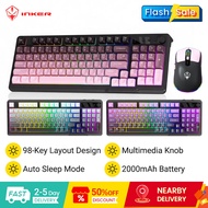 INKER H98 Wireless Dual-Mode Mechanical Keyboard Set Rechargeable & Ergonomic Design For Office Game