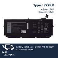 ส่งฟรี รับประกัน 1 ปี Dell แบตเตอรี่ เกรด Original 722KK (สำหรับ Dell XPS 13 9300 9310 Series) แบตเต