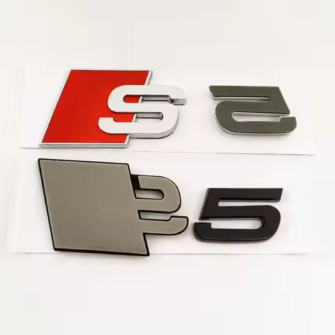 2025 Hot 3D ABS Chrome Black Logo S3 S4 S5 S6 S7 S8 Emblem Car Trunk Badge Sticker For Audi 8Y 8P 8V