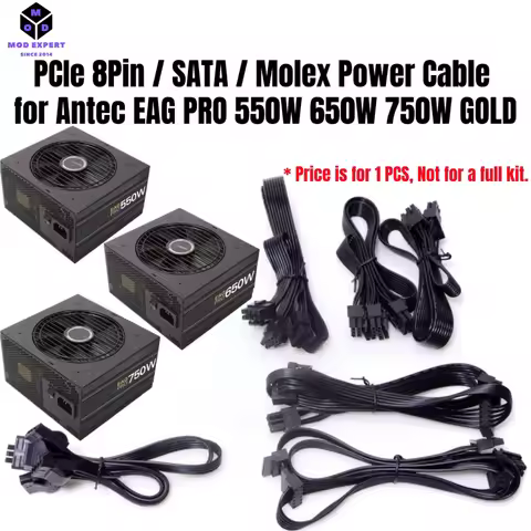 Modular Power Cable for Antec EAG PRO 750W, 650W, 550W GOLD Semi Modular Power, PCI-E 8Pin 6+2, 6Pin