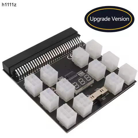 Breakout Board 12Port 6Pin Connector LED Display 12V Power Module for HP 1200W 750W PSU Server GPU M