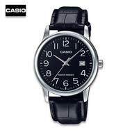 Velashop นาฬิกาข้อมือ Casio Standard สายหนัง รุ่น MTP-V002L-1BUDF - สีดำ MTP-V002L-1B MTP-V002L MTP-V002