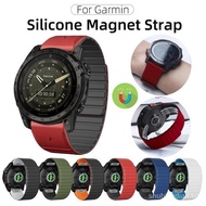 【In stock】22mm 26mm Magnetic Silicone Band Waterproof Watchband Quick Fit Strap For Garmin Fenix 7 7X Pro 6 6X 5 5X Plus 3 HR 2 Approach S70 47mm S60 S62 3SCX