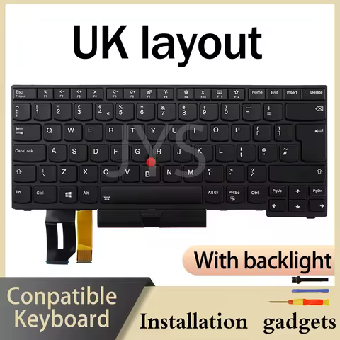 Suitable for Lenovo ThinkPad E480 E490 L380 R480 T480S L490 T490 Backlit Keyboard DE/FR/LA/UK/US/IT/