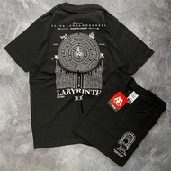 Streetwear Black Cotton T-shirt Original Men's Distro T-shirt Full TAG & Label Men's Black Oblong Di