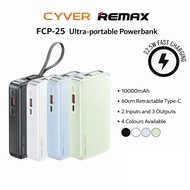 [3CCC] REMAX FCP-25 Power Bank 10000mAh 22.5W Fast Charging Built-In Retractable Type-C Cable