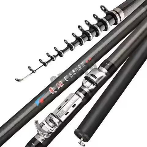 2.7M 3.6M 4.5M 5.4M 6.3M 7.2M Carbon Telescopic Rock Fishing Rod Ultra Light Rod Lure Carp Travel Oc