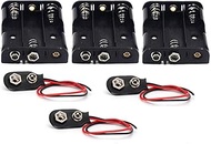 3X 1.5V (4.5V) AA Battery Holder and 9V I Type Snap Batteries Clip Connector Buckles with Cord Wire 