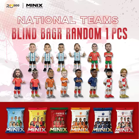 MINIX National Teams Mystery Blind Bag(Pick a Random One), 6 Teams & 14 Star Players, Sports Collect