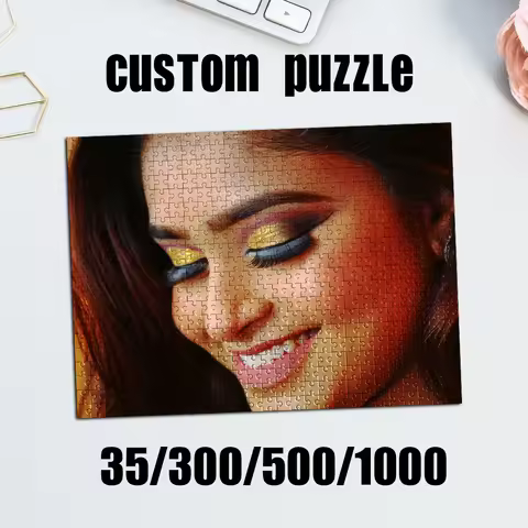 35/300/500/1000pcs Personalized Custom Photo Puzzle photo Father's Day Back To School Halloween Chri