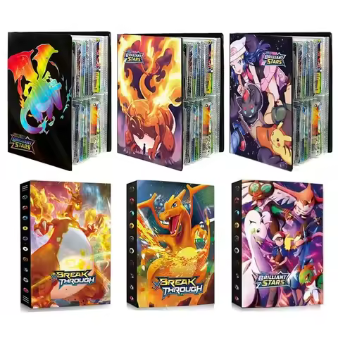 2024 Charizard Mewtwo Holder Binder Collections Folder Anime Card Protector Notebook for Pokemones A